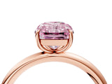 Rose gold Fancy Pink Radiant  Solitaire Diamond Ring with Four-Prong Setting on a Plain Band_24