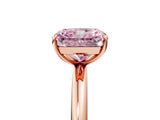 Rose gold Fancy Pink Radiant  Solitaire Diamond Ring with Four-Prong Setting on a Plain Band_25