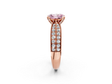 Rose gold Fancy Pink Radiant  Solitaire Diamond Ring with Milgrain Pavé Band and Four-Prong Setting_22