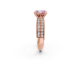 Rose gold Fancy Pink Radiant  Solitaire Diamond Ring with Milgrain Pavé Band and Four-Prong Setting_28