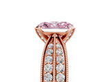 Rose gold Fancy Pink Radiant  Solitaire Diamond Ring with Milgrain Pavé Band and Four-Prong Setting_31