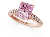 Rose gold Fancy Pink Radiant  Solitaire Diamond Ring with Pavé Band and Four-Prong Setting_83