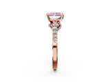 Rose gold Fancy Pink Radiant  Solitaire Diamond Ring with Pavé Band and Four-Prong Setting_84