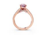 Rose gold Fancy Pink Radiant  Solitaire Diamond Ring with Pavé Band and Four-Prong Setting_85