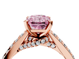 Rose gold Fancy Pink Radiant  Solitaire Diamond Ring with Pavé Band and Four-Prong Setting_86