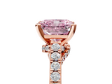 Rose gold Fancy Pink Radiant  Solitaire Diamond Ring with Pavé Band and Four-Prong Setting_87