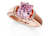 Rose gold Fancy Pink Radiant  Solitaire Diamond Ring with Pave Band and Six-Prong Setting_33