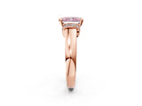 Rose gold Fancy Pink Radiant  Solitaire Diamond Ring with Pave Band and Six-Prong Setting_34