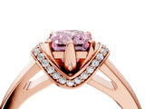 Rose gold Fancy Pink Radiant  Solitaire Diamond Ring with Pave Band and Six-Prong Setting_36