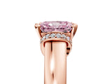 Rose gold Fancy Pink Radiant  Solitaire Diamond Ring with Pave Band and Six-Prong Setting_37