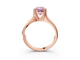 Rose gold Fancy Pink Radiant  Solitaire Diamond Ring with Six-Prong Cathedral Setting_35