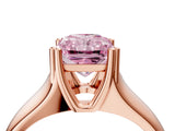 Rose gold Fancy Pink Radiant  Solitaire Diamond Ring with Six-Prong Cathedral Setting_36