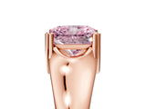 Rose gold Fancy Pink Radiant  Solitaire Diamond Ring with Six-Prong Cathedral Setting_37