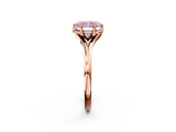 Rose gold Fancy Pink Radiant  Solitaire Diamond Ring with Six-Prong Setting and Tapered Band_19
