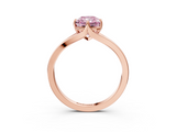 Rose gold Fancy Pink Radiant  Solitaire Diamond Ring with Six-Prong Setting and Tapered Band_20