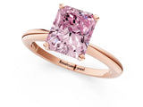 Rose gold Fancy Pink Radiant  Solitaire Diamond Ring with Six-Prong Setting on a Classic Band 1