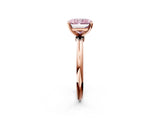 Rose gold Fancy Pink Radiant  Solitaire Diamond Ring with Six-Prong Setting on a Classic Band 2