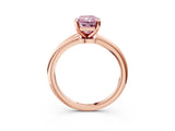 Rose gold Fancy Pink Radiant  Solitaire Diamond Ring with Six-Prong Setting on a Classic Band 3