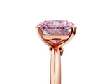 Rose gold Fancy Pink Radiant  Solitaire Diamond Ring with Six-Prong Setting on a Classic Band 5