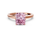 Rose gold Fancy Pink Radiant  Solitaire Diamond Ring with Six-Prong Setting on a Classic Band_3