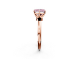 Rose gold Fancy Pink Radiant  Solitaire Diamond Ring with Six-Prong Setting on a Classic Band_5