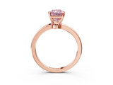 Rose gold Fancy Pink Radiant  Solitaire Diamond Ring with Six-Prong Setting on a Classic Band_6