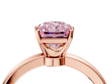 Rose gold Fancy Pink Radiant  Solitaire Diamond Ring with Six-Prong Setting on a Classic Band_7