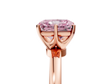 Rose gold Fancy Pink Radiant  Solitaire Diamond Ring with Six-Prong Setting on a Classic Band_8