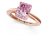 Rose gold Fancy Pink Radiant  Solitaire Diamond Ring with Split Shank and Four-Prong Setting_13