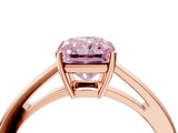 Rose gold Fancy Pink Radiant  Solitaire Diamond Ring with Split Shank and Four-Prong Setting_16