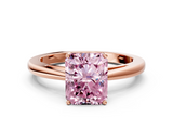 Rose gold Fancy Pink Radiant  Solitaire Diamond Ring with Split Shank and Four-Prong Setting_20