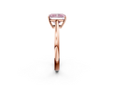 Rose gold Fancy Pink Radiant  Solitaire Diamond Ring with Split Shank and Four-Prong Setting_22