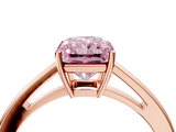 Rose gold Fancy Pink Radiant  Solitaire Diamond Ring with Split Shank and Four-Prong Setting_24