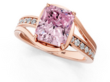 Rose gold Fancy Pink Radiant  Solitaire Diamond Ring with Split Shank and Prong Setting_42