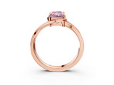Rose gold Fancy Pink Radiant  Solitaire Diamond Ring with Split Shank and Prong Setting_44