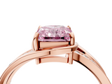 Rose gold Fancy Pink Radiant  Solitaire Diamond Ring with Split Shank and Prong Setting_45
