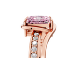Rose gold Fancy Pink Radiant  Solitaire Diamond Ring with Split Shank and Prong Setting_46