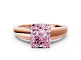 Rose gold Fancy Pink Radiant  Solitaire Diamond Ring with Tapered Band and Four-Prong Setting_49