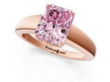 Rose gold Fancy Pink Radiant  Solitaire Diamond Ring with Tapered Band and Four-Prong Setting_50