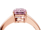 Rose gold Fancy Pink Radiant  Solitaire Diamond Ring with Tapered Band and Four-Prong Setting_53