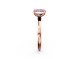 Rose gold Fancy Pink Radiant  Solitaire Diamond Ring with Thin Band and Four-Prong Setting_5