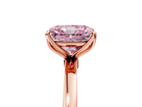 Rose gold Fancy Pink Radiant  Solitaire Diamond Ring with Thin Band and Four-Prong Setting_8