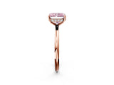 Rose gold Fancy Pink Radiant  Solitaire Diamond Ring with a Classic Band and Four-Prong Setting 3