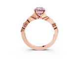 Rose gold Fancy Pink Radiant  Solitaire Diamond Twisted Band with Four-Prong Setting_67