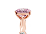 Rose gold Fancy Pink Radiant  Solitaire Diamond Twisted Band with Four-Prong Setting_69
