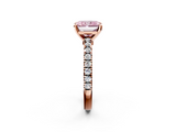 Rose gold Fancy Pink Radiant  Solitaire Diamond with Pavé Band and Four-Prong Setting_34