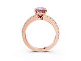 Rose gold Fancy Pink Radiant  Solitaire Diamond with Pavé Band and Four-Prong Setting_35