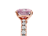 Rose gold Fancy Pink Radiant  Solitaire Diamond with Pavé Band and Four-Prong Setting_37