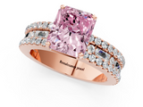 Rose gold Fancy Pink Radiant  Solitaire Diamond with Pave and Channel Set Band_43