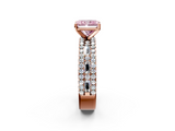 Rose gold Fancy Pink Radiant  Solitaire Diamond with Pave and Channel Set Band_44